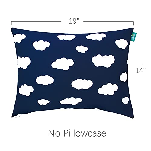 Toddler Pillow 14 x 19 Navy Cloud Skin-Friendly