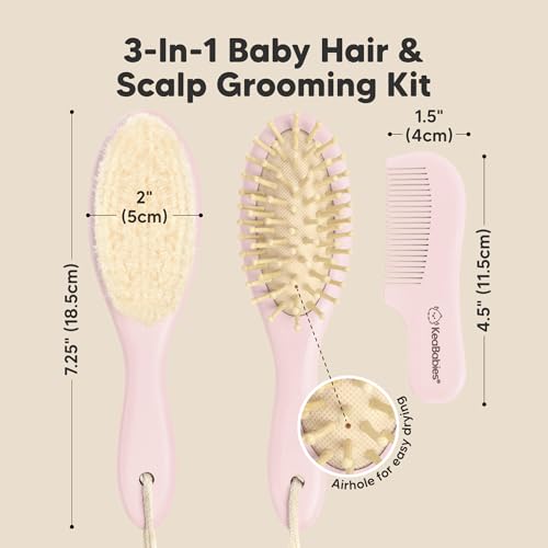 KeaBabies Baby Hair Brush and Comb Set for Newborns