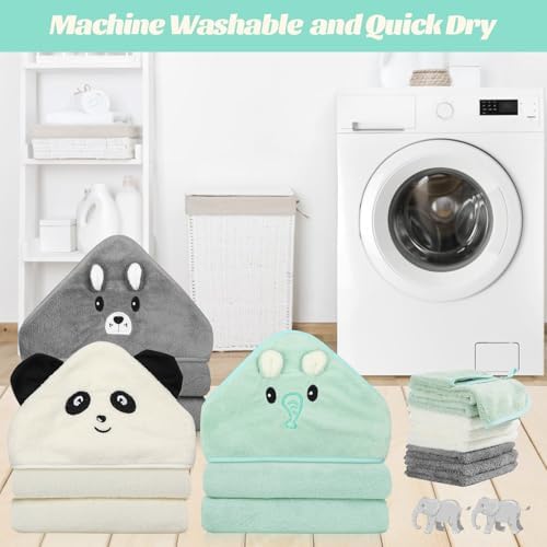 12 Pc Baby Towels Set - Hooded Towels Washcloths for Newborns
