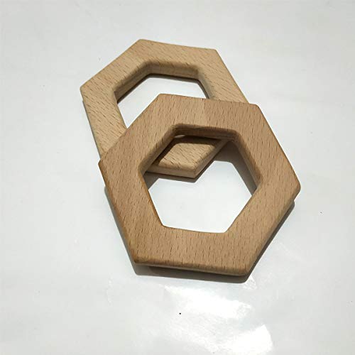 10pcs Natural Wooden Hexagon Animal Pendant for Kids