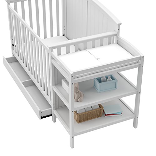 Storkcraft Steveston 5-in-1 Convertible Crib with Drawer White