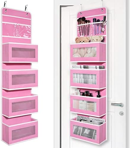 Pink Over Door Organizer with 4 Large Pockets