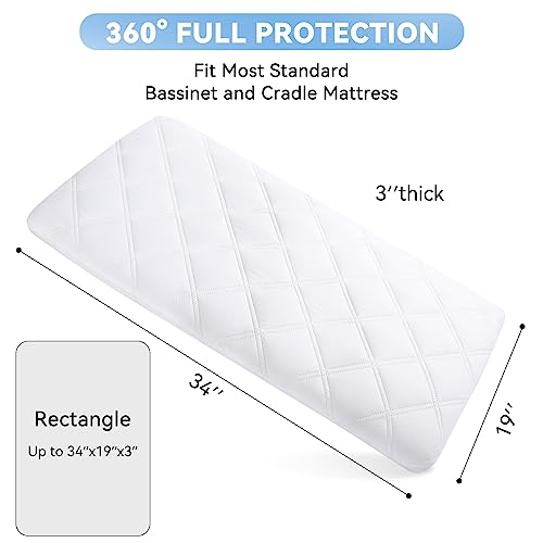 Yoofoss Waterproof Bassinet Mattress Cover 2 Pack 1