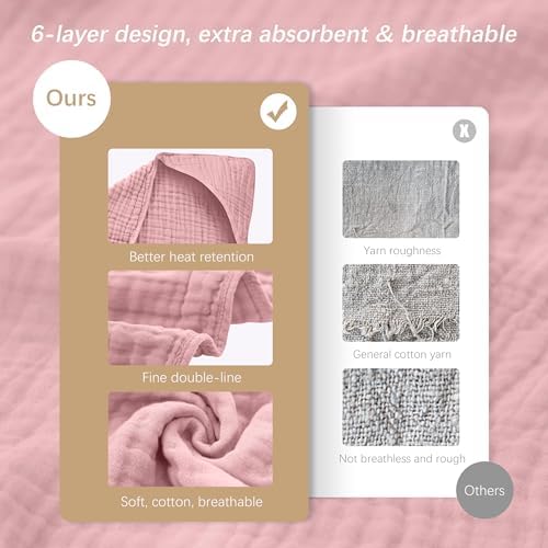 SWEET DOLPHIN Muslin Hooded Bath Towels 2 Pack Light Sakura