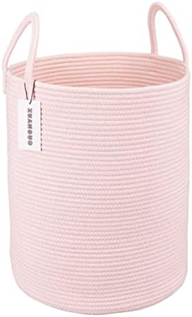 Cotton Rope Laundry Basket Hamper for Girls Kids Baby Nursery Storage