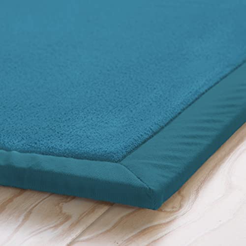 Loartee Velvet Play Mat for Toddlers Blue 49x49