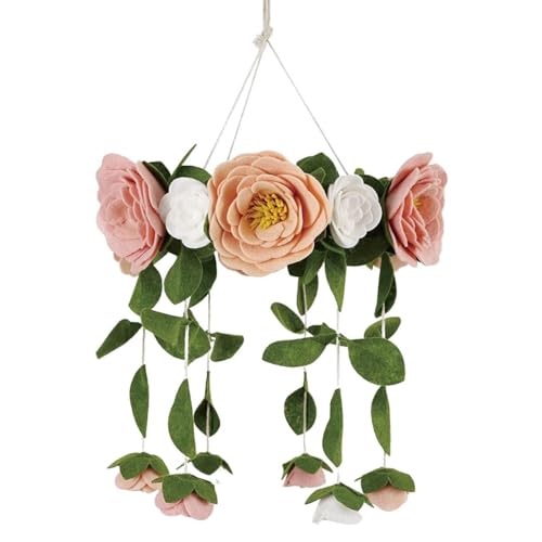 Felt Rose Baby Crib Mobile - Handmade Nursery Decor 1
