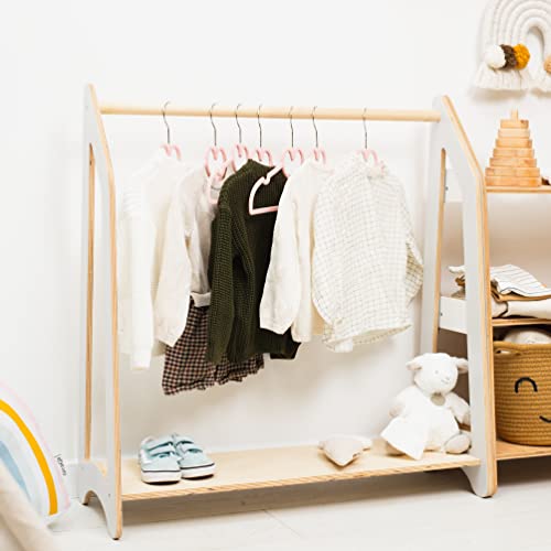 Montessori Wooden Clothing Rack for Toddler Room