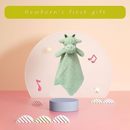 Baby Green Dragon Plush Security Blanket 14 Inches