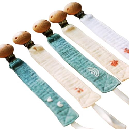 Custom Embroidered Pacifier Clip Holder 6x1 Inch Secure Metal Clasp