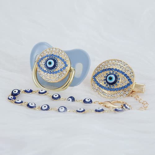 MIYOCAR BPA Free Pacifier Clip Set with Gold Silver Design
