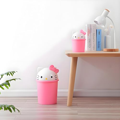 2 Gallon Cute Pink Kids Trash Can for Bedroom