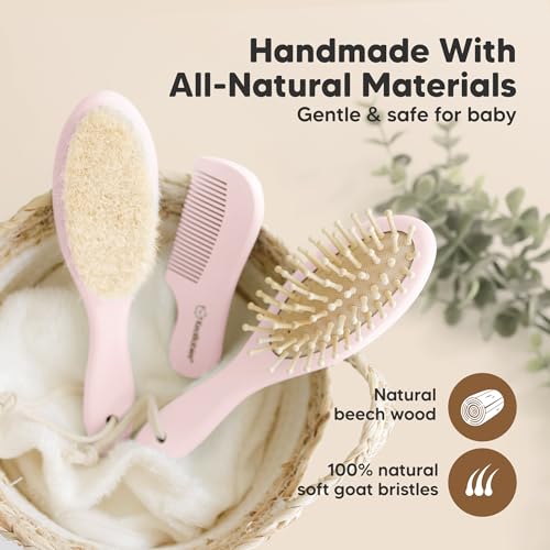 KeaBabies Baby Hair Brush and Comb Set for Newborns