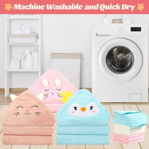 12 PCS Hooded Baby Towels Set for Kids and Newborns