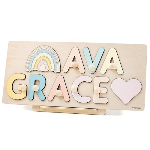 Personalized Wooden Name Puzzle With Knobs For Toddlers