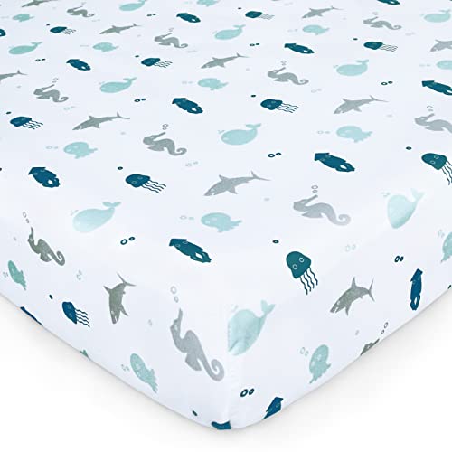 SPRINGSPIRIT Crib Sheets 2-Pack Dinosaur Ocean Print