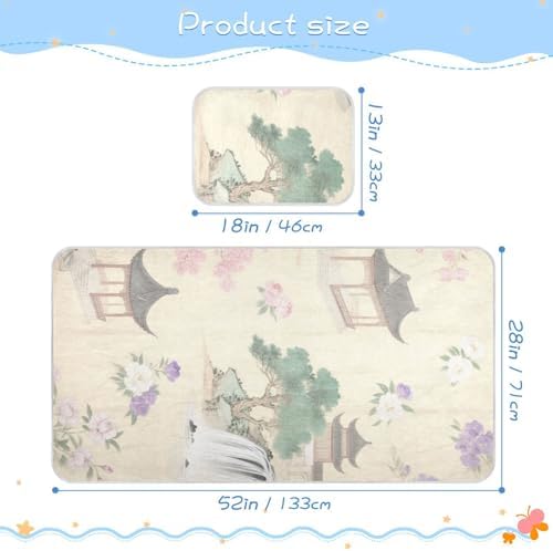 Grey Landscape Cooling Baby Mattress Pad 28x52