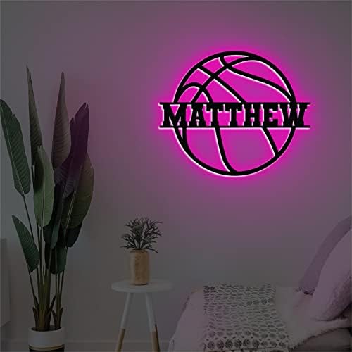 Personalized Basketball Name Sign Lamp Wall Decor for Kids