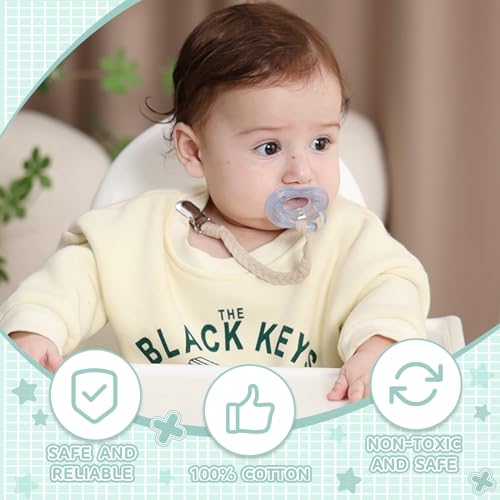 4 Pcs Pacifier Clips Braided Handmade for Babies