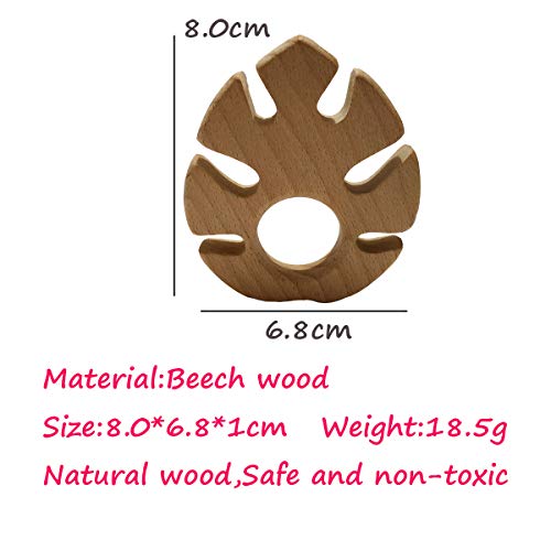 5pcs Natural Wooden Banana Leaf Teether