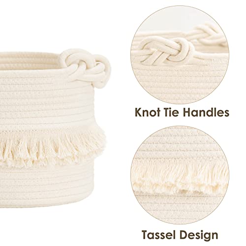 CherryNow Cotton Rope Decorative Hamper with Tassels