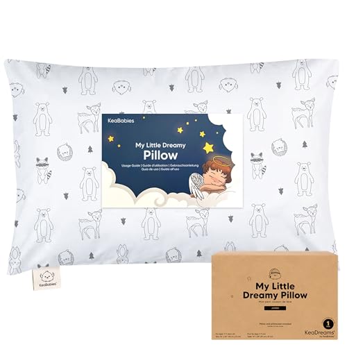 KeaBabies Jumbo Toddler Pillow with Case - Soft Organic Cotton
