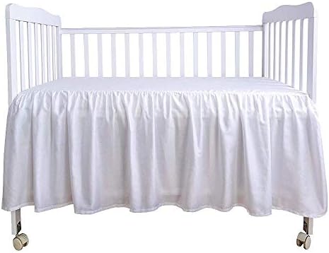 Crib Bed Skirt Dust Ruffle 100 Natural Cotton 14 Drop