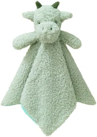 Baby Green Dragon Plush Security Blanket 14 Inches