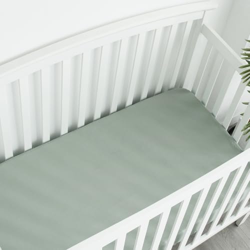 Biloban Mini Crib Sheets 4 Pack Aqua Leaf