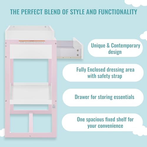 Dream On Me Arlo Changing Table Blush Pink 1