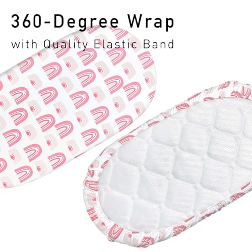 GLLQUEN Baby Bassinet Sheets 4 Pack - Soft Breathable Elastic Fitted Mattress Cover