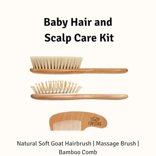 FUNFUSHKA Baby Hair Brush Set for Newborns Toddlers