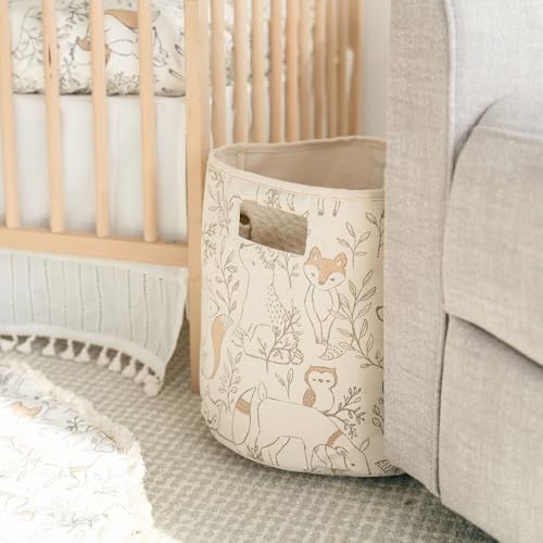 Crane Baby Fabric Round Nursery Storage Basket 1