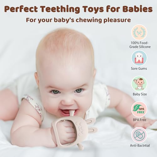 Easter Bunny Teething Toy for Babies 0-6 Months