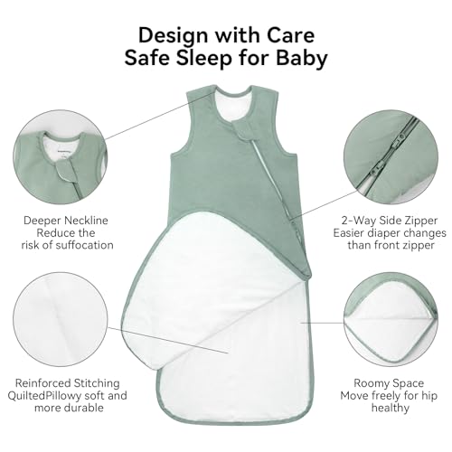 BubblePanda Bamboo Rayon Sleep Sack 0-6 Months 2-Way Zipper