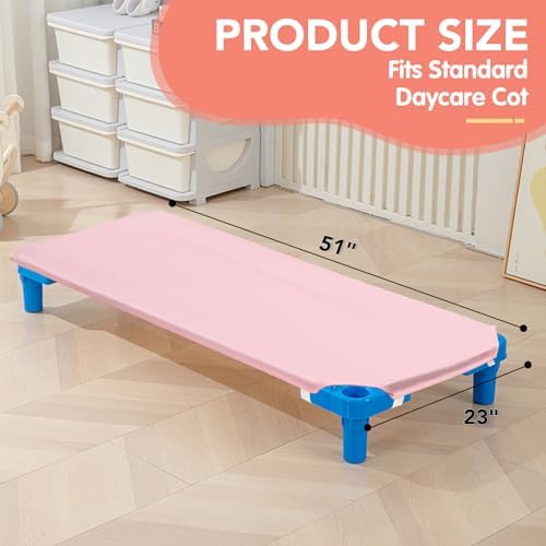 RowinsyDD 2 Pcs Pink Microfiber Cot Sheets 23x51