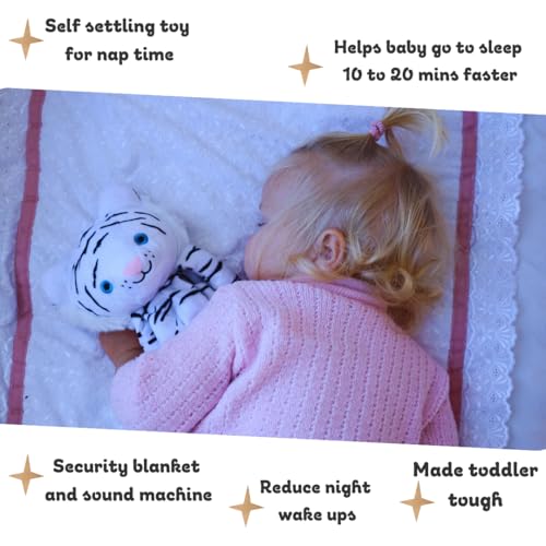 Musical Baby Lovey White Tiger - Calming Plush with White Noise and Lullaby