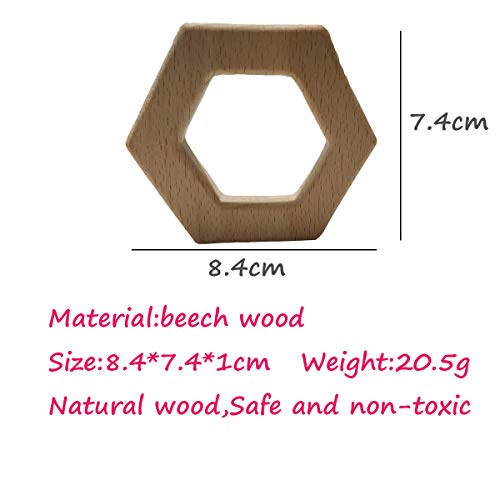 10pcs Natural Wooden Hexagon Animal Pendant for Kids