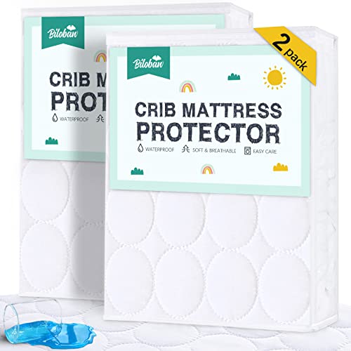 Biloban Crib Mattress Protector 2 Pack Waterproof