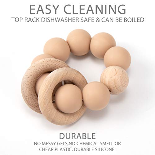 TOPGOMES Silicone Baby Teether BPA Free Muted 1