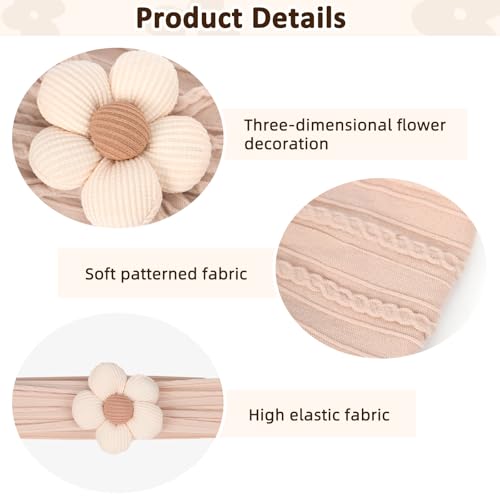 3 Pcs Baby Flower Headbands for Girls