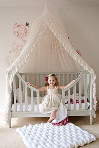 Wonder Space Kids Bed Canopy with Pom Pom - Beige