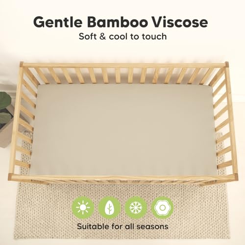 KeaBabies 2-Pack Waterproof Crib Sheets - 52x28 Neutral