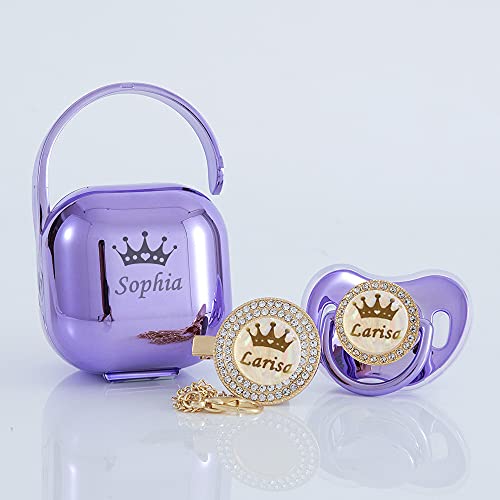 MIYOCAR Personalized Bling Pacifier Box and Set 1