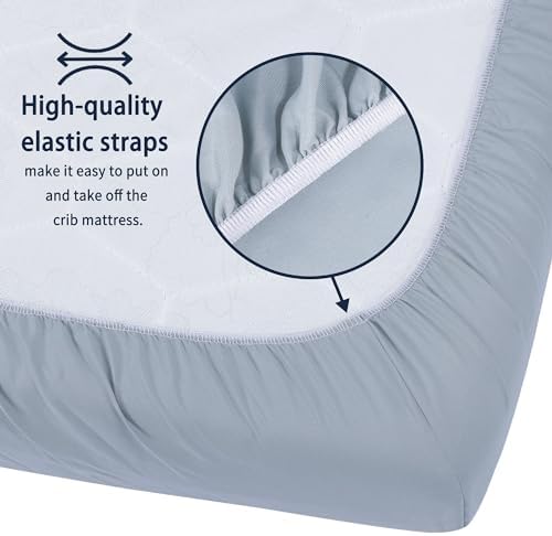 GUNTAIL Crib Sheets 2 Pack Navy Gray Microfiber