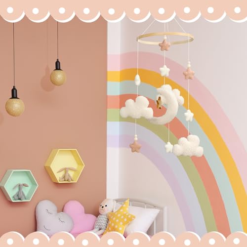 CroBlissful Crib Mobile - Stars Moon Cloud Boho Neutral