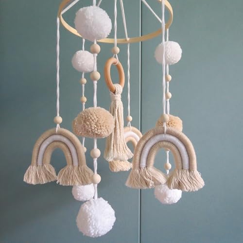 Goukurlsma Neutral Boho Rainbow Baby Mobile