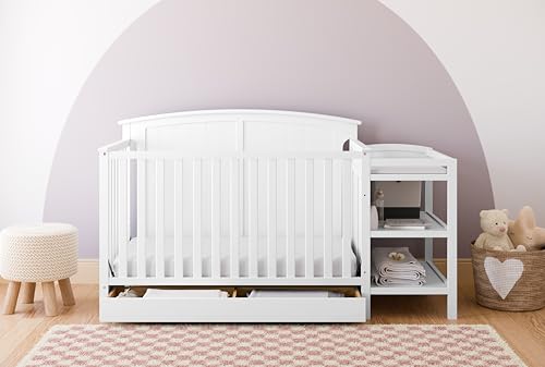 Storkcraft Steveston 5-in-1 Convertible Crib with Drawer White