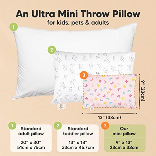 KeaBabies Mini Toddler Pillow - 9x13 Organic Sleep Pillow