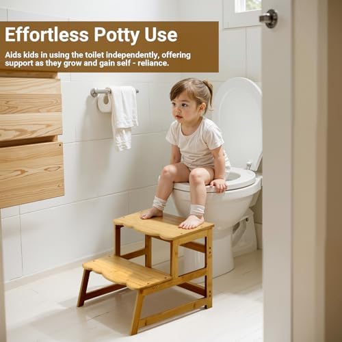 COSYLAND Toddler Step Stool with Side Guard